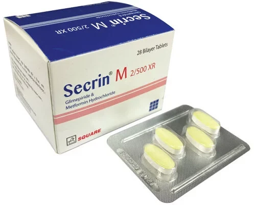 Secrin M Tablet (Extended Release) 1 mg+500 mg