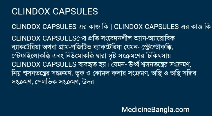 CLINDOX CAPSULES in Bangla