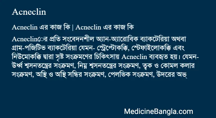 Acneclin in Bangla