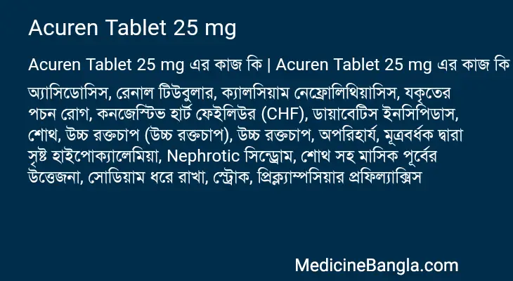 Acuren Tablet 25 mg in Bangla