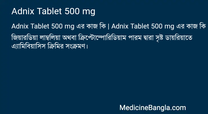 Adnix Tablet 500 mg in Bangla