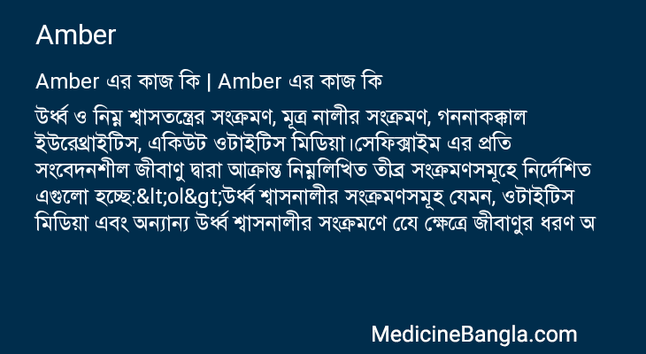 Amber in Bangla