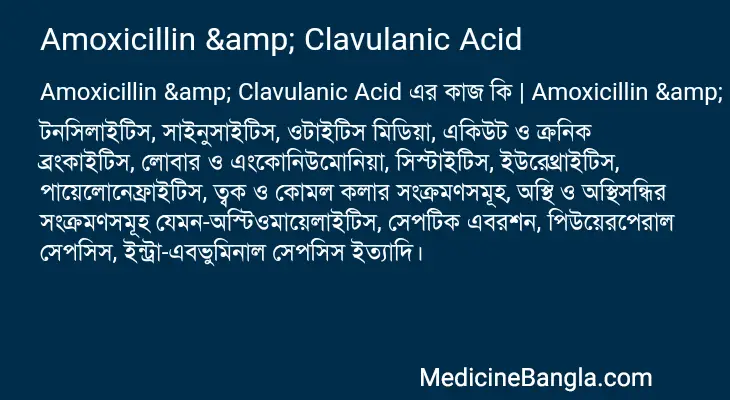 Amoxicillin & Clavulanic Acid in Bangla