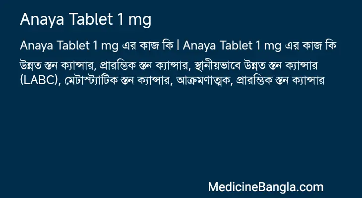 Anaya Tablet 1 mg in Bangla