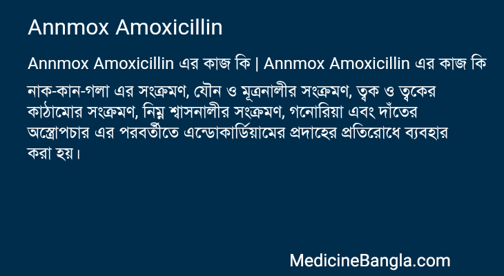 Annmox Amoxicillin in Bangla