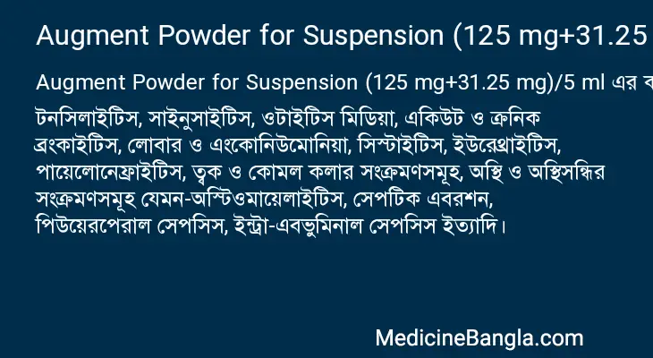 Augment Powder for Suspension (125 mg+31.25 mg)/5 ml in Bangla