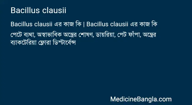 Bacillus clausii in Bangla