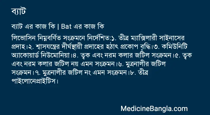 ব্যাট in Bangla