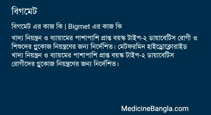 বিগমেট in Bangla