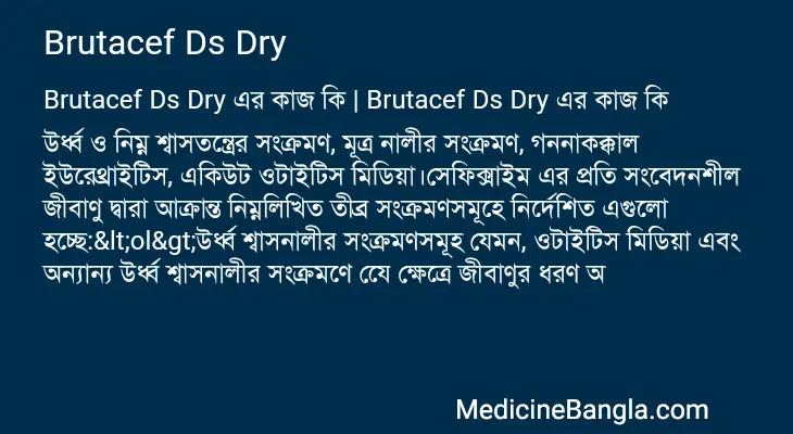 Brutacef Ds Dry in Bangla