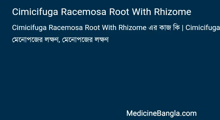 Cimicifuga Racemosa Root With Rhizome in Bangla