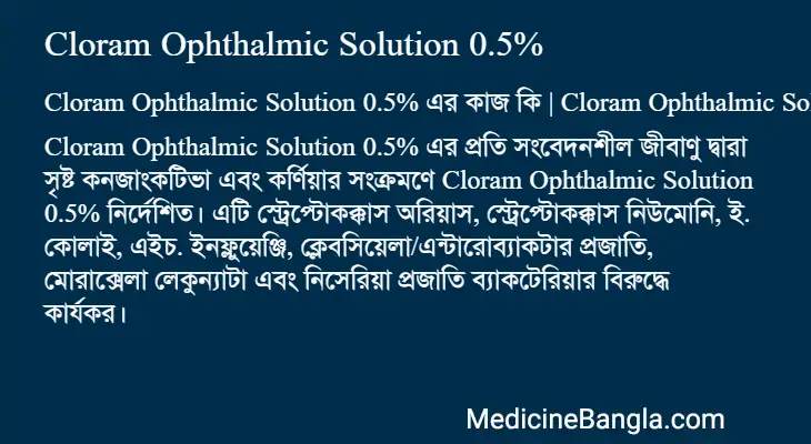 Cloram Ophthalmic Solution 0.5% in Bangla