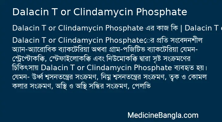 Dalacin T or Clindamycin Phosphate in Bangla