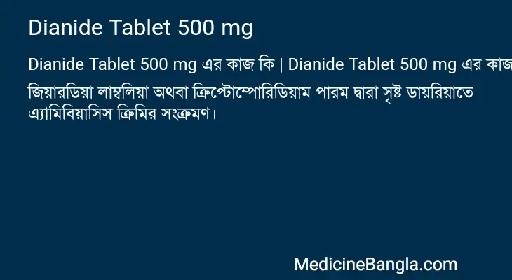 Dianide Tablet 500 mg in Bangla