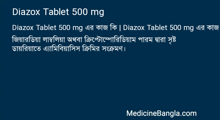 Diazox Tablet 500 mg in Bangla