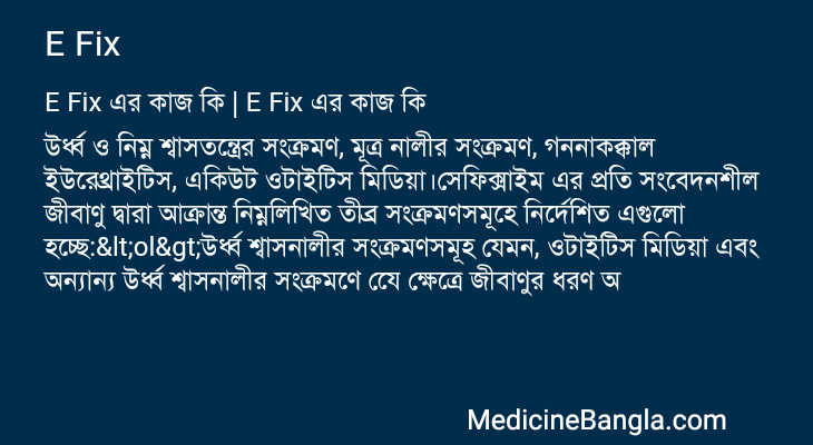 E Fix in Bangla