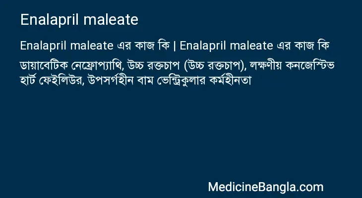 Enalapril maleate in Bangla