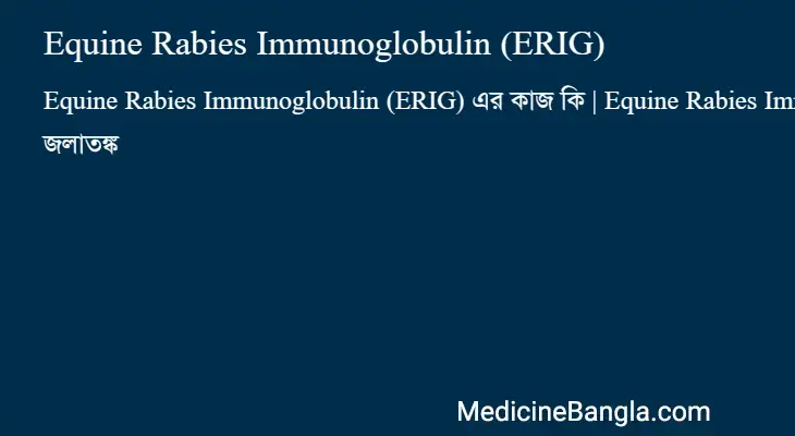 Equine Rabies Immunoglobulin (ERIG) in Bangla