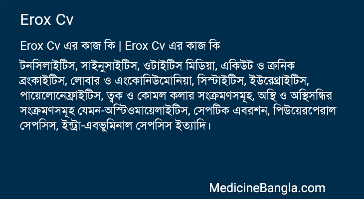 Erox Cv in Bangla