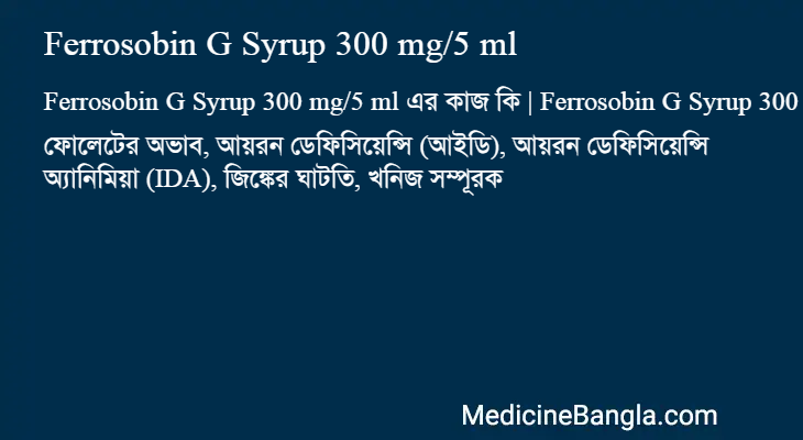 Ferrosobin G Syrup 300 mg/5 ml in Bangla