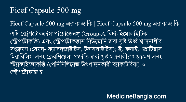 Ficef Capsule 500 mg in Bangla