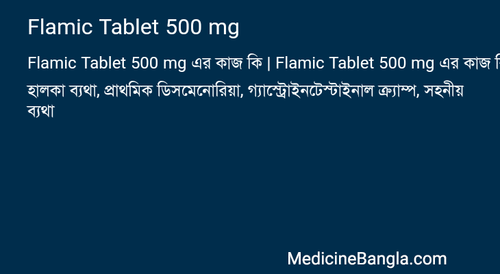 Flamic Tablet 500 mg in Bangla