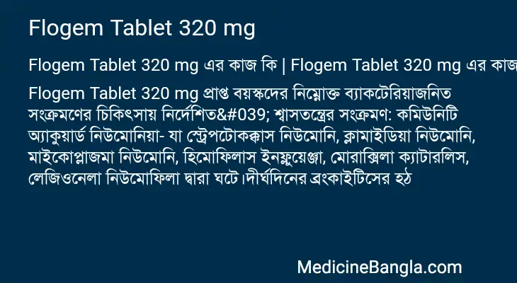 Flogem Tablet 320 mg in Bangla