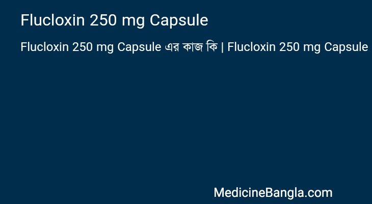 Flucloxin 250 mg Capsule in Bangla