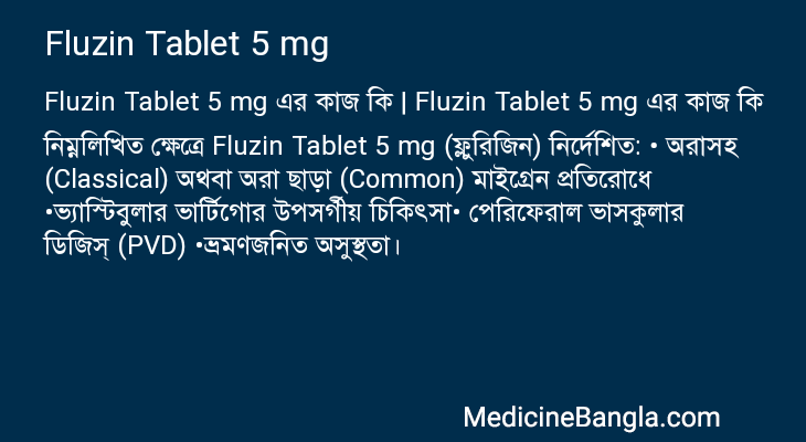 Fluzin Tablet 5 mg in Bangla