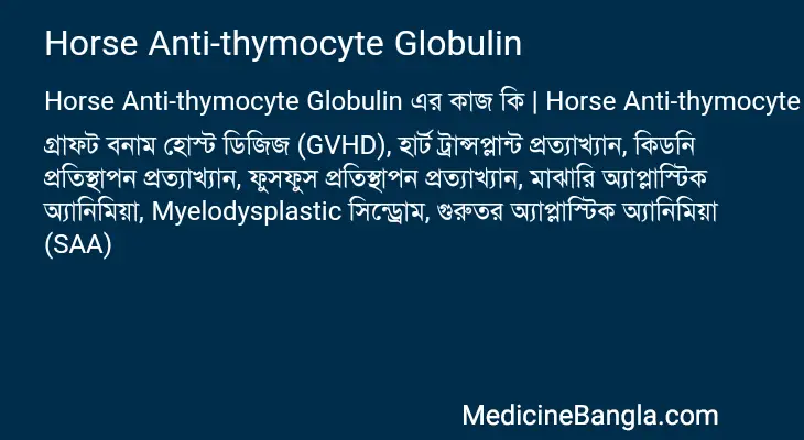 Horse Anti-thymocyte Globulin in Bangla