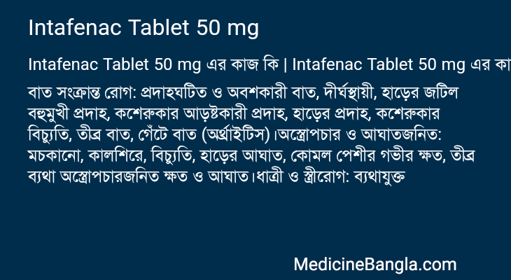 Intafenac Tablet 50 mg in Bangla