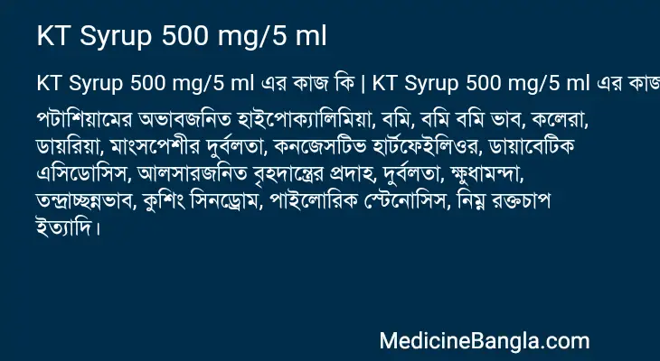 KT Syrup 500 mg/5 ml in Bangla