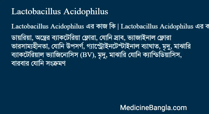 Lactobacillus Acidophilus in Bangla