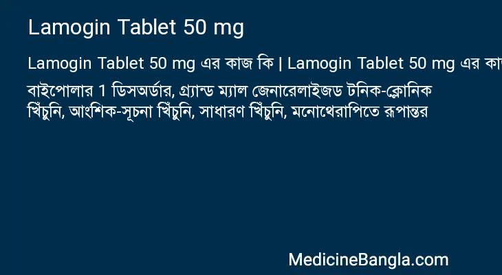 Lamogin Tablet 50 mg in Bangla