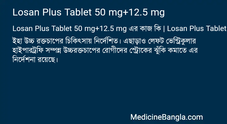 Losan Plus Tablet 50 mg+12.5 mg in Bangla