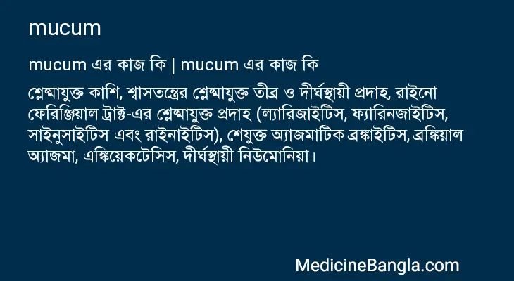 mucum in Bangla