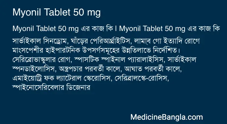 Myonil Tablet 50 mg in Bangla