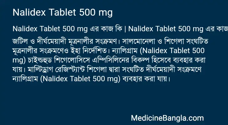 Nalidex Tablet 500 mg in Bangla