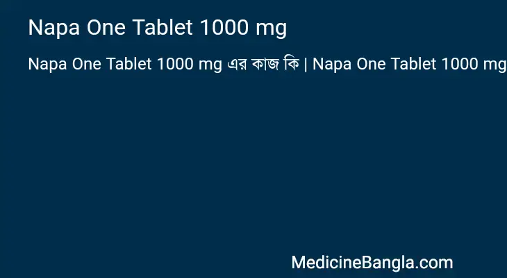 Napa One Tablet 1000 mg in Bangla