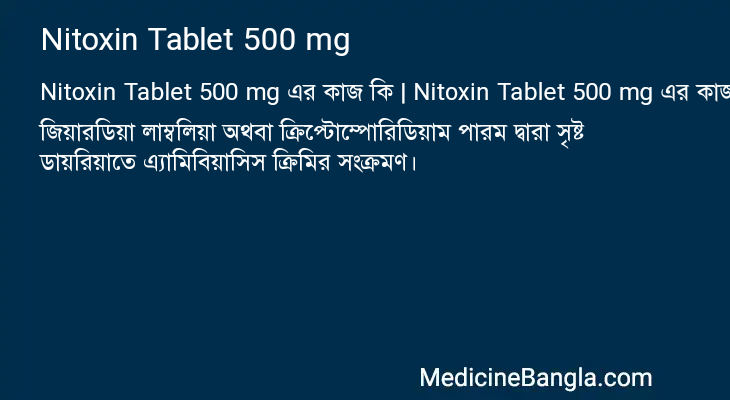 Nitoxin Tablet 500 mg in Bangla