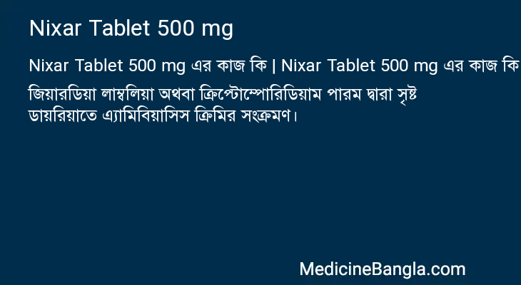 Nixar Tablet 500 mg in Bangla