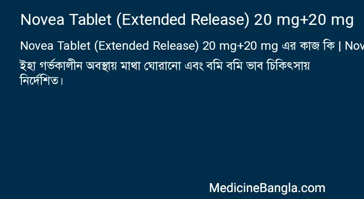 Novea Tablet (Extended Release) 20 mg+20 mg in Bangla