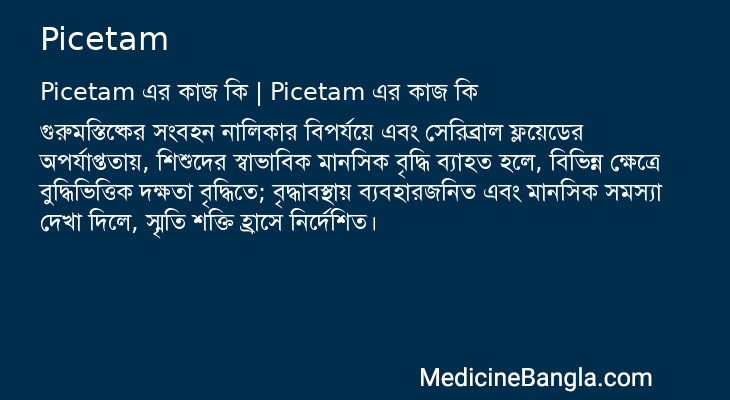 Picetam in Bangla