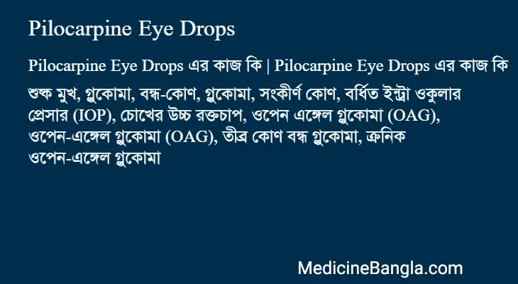 Pilocarpine Eye Drops in Bangla