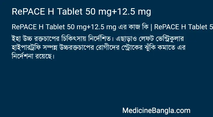 RePACE H Tablet 50 mg+12.5 mg in Bangla