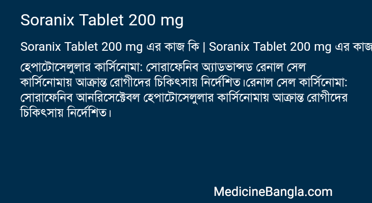 Soranix Tablet 200 mg in Bangla