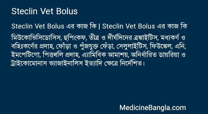 Steclin Vet Bolus in Bangla