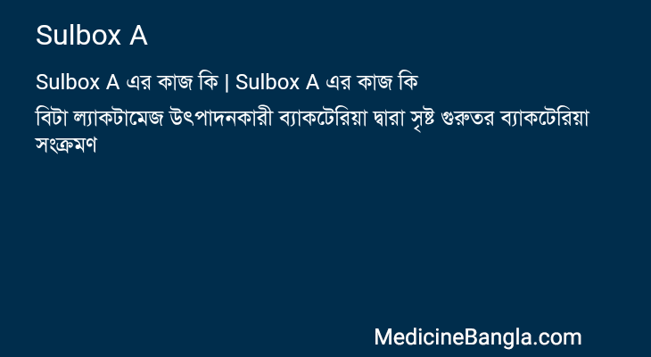 Sulbox A in Bangla