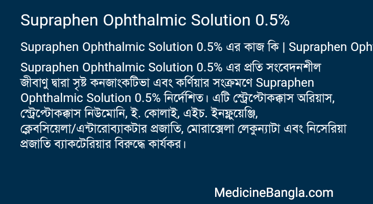 Supraphen Ophthalmic Solution 0.5% in Bangla