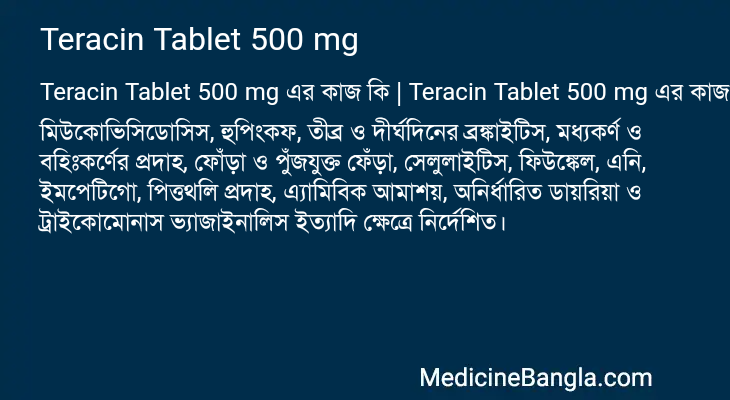 Teracin Tablet 500 mg in Bangla